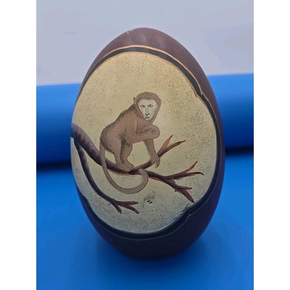 Decorative Egg Monkey Asian Theme Appro 6" Tall Moody Goth Zoo - Picture 6 of 8